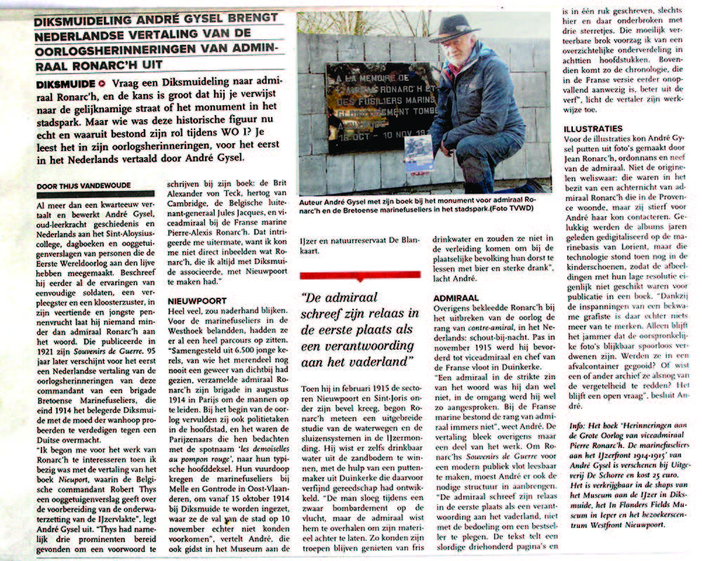 De Marinefuseliers aan het IJzerfront